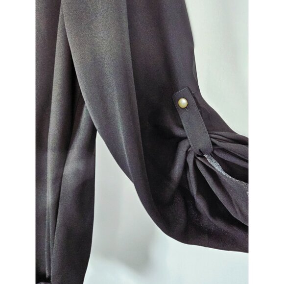 Ashley Stewart Sheer Faux Wrap Top - Black - SZ 18/20W - Picture 4 of 12